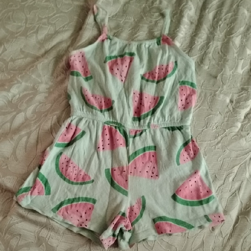 Old Navy Pink and Green Watermelon Kids Romper